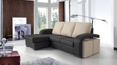 Sofá com Puf Chaise Reversível Galaxy